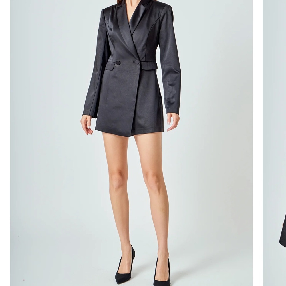 Elegant Black Blazer Dress